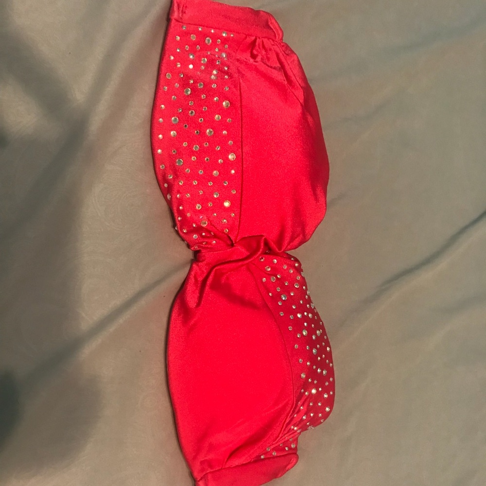 Strapless Jeweled Pink VS Bikin Top